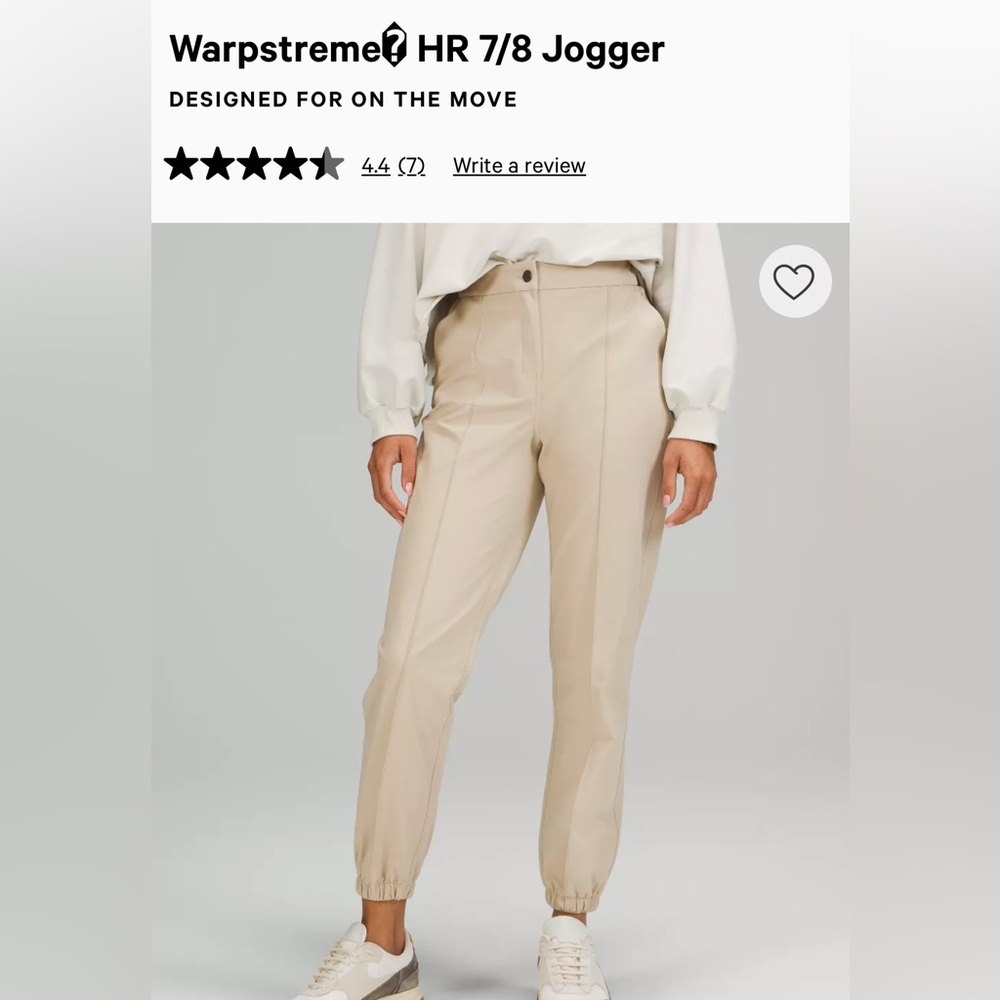 Lululemon Warpstreme 7/8 Pink Pants